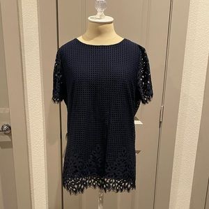 NWT Jude Connally Lydia Navy Top
